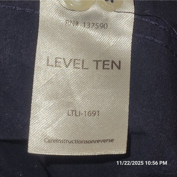 Level Ten Men’s Modern Long Sleeve Button Up Shirt 60s Vibe Cotton XL - Picture 6 of 7